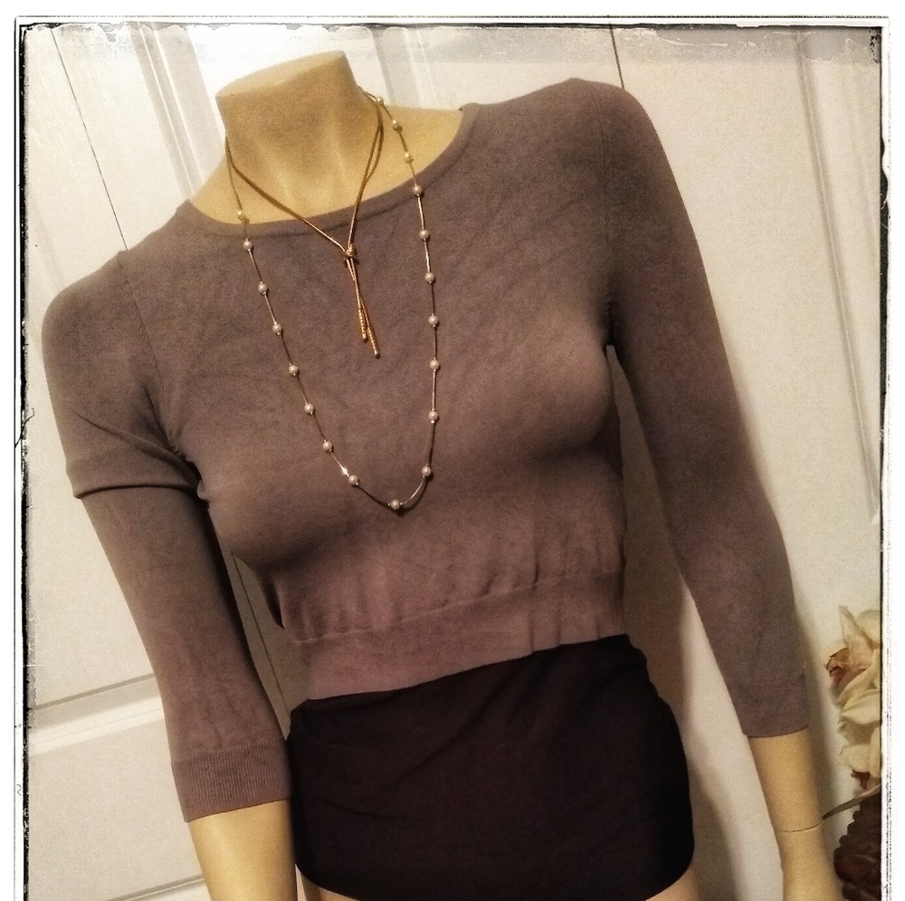 Express stretch zip up crop top, size small